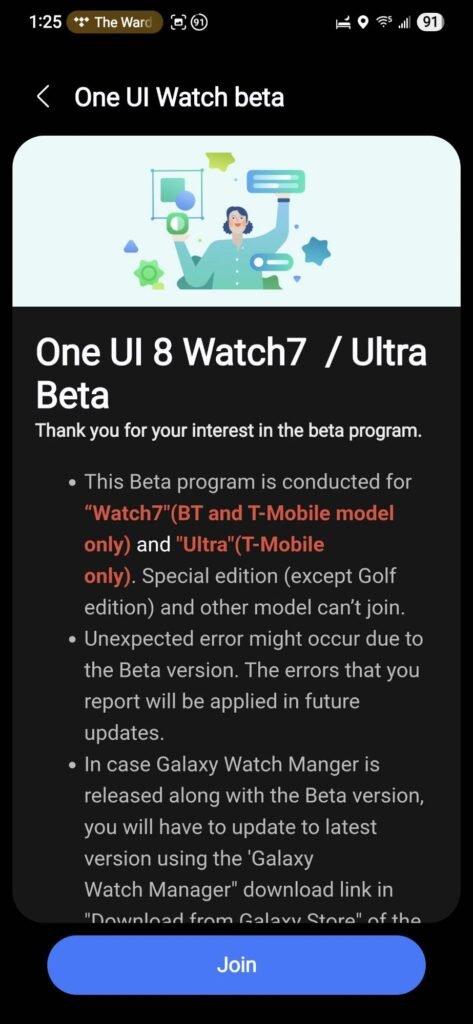 One UI 8 Watch Beta Open