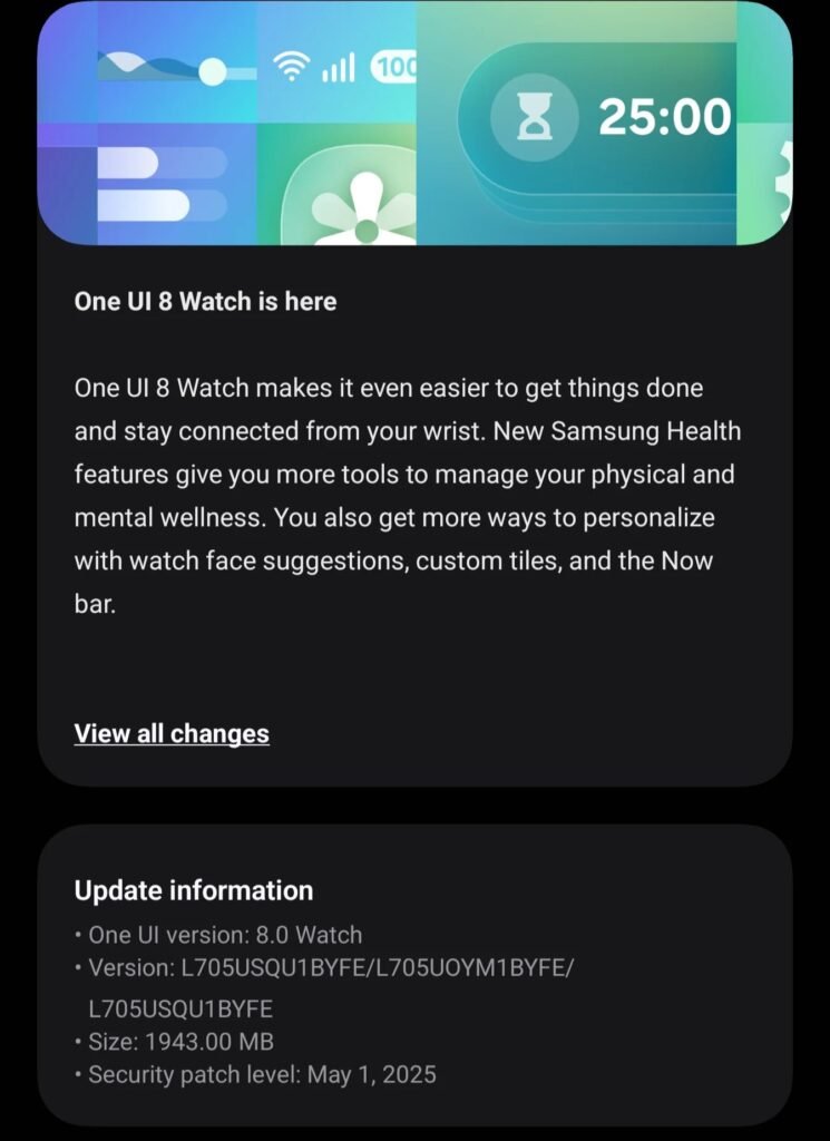 One UI 8 Watch Update