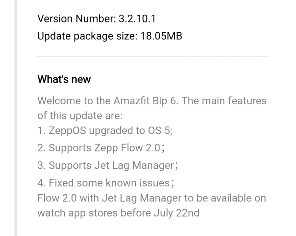 Amazfit Bip 6 Update